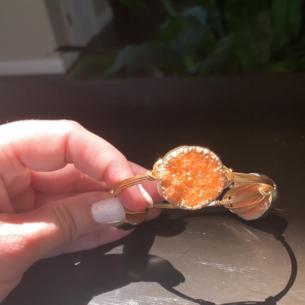 ✨LAST! Handmade Druzy Stone Wire Wrapped Bangle - Picture 4 of 9